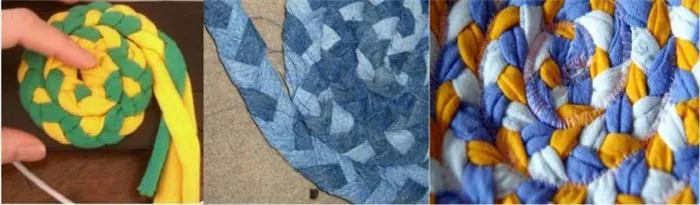 Один из способов изготовления самодельных половичков - плетение из кос