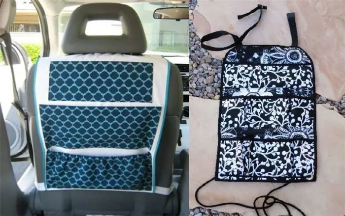 Поделки для машины: кармаши для переднего сиденья