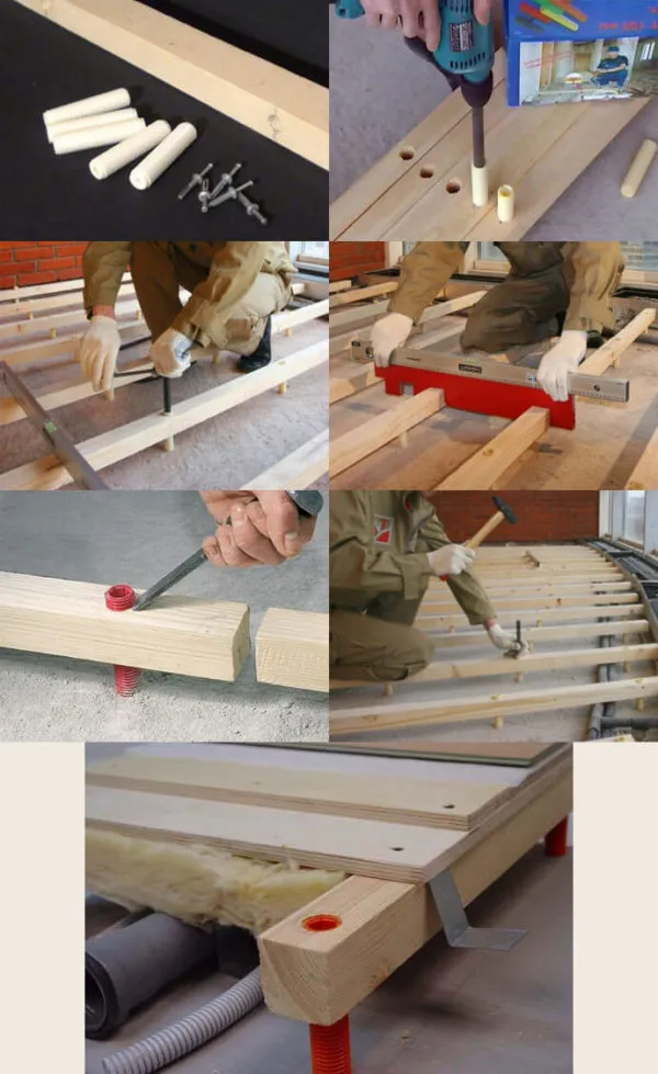 Основные этапы устройства деревянного пола