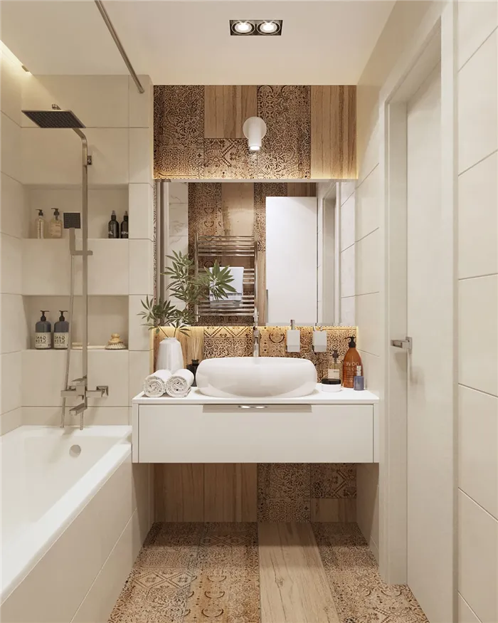 Дизайн маленькой ванной комнаты фото 93