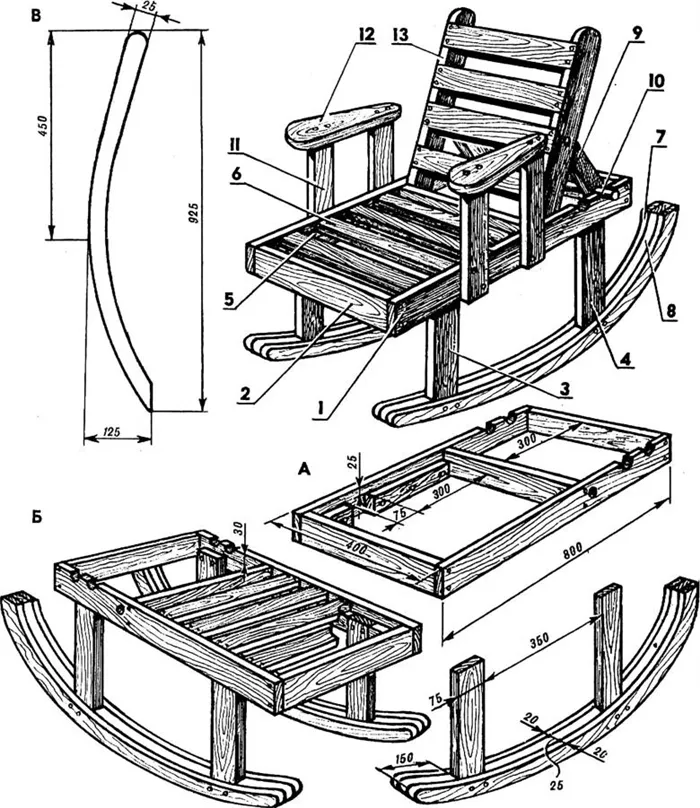 Изготовление кресла-качалки из фанеры