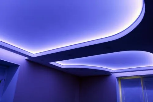 Потолочный светильник со светодиодной лентой. Светодиодная лента на крыше