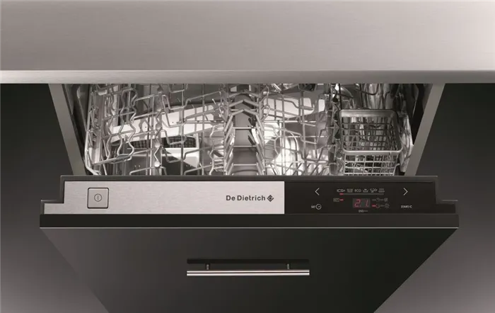Посудомоечные машины DeDietrichDVH1120J оснащены функцией премиум-лучей.