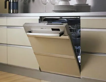 Посудомоечные машины частично встроены