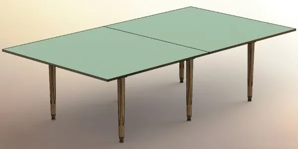 Вид снизу для крепления поверхности стола к раме