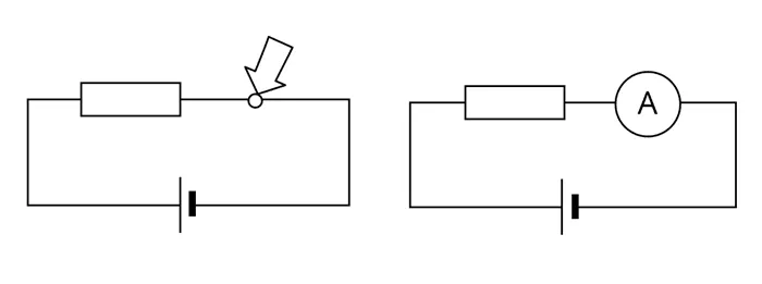 Схема подключения амперметра к электрической цепи