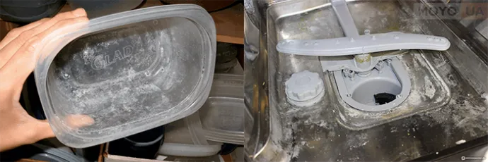 Посуда в посудомоечной машине и отложения соли