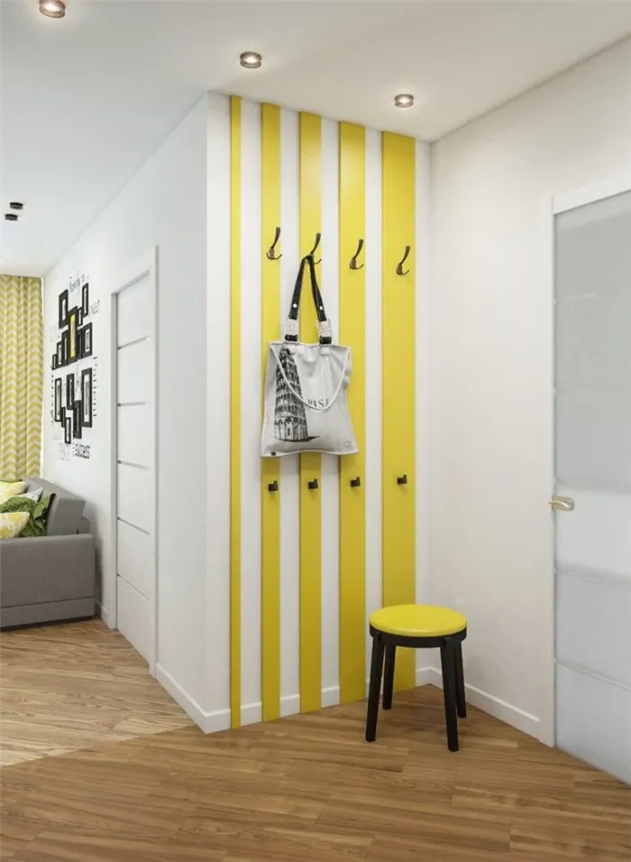 Желтый коридор в хрущевке - Дизайн интерьера