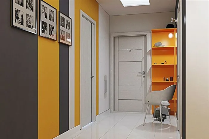 Оранжевый коридор в хрущевке - Дизайн интерьера