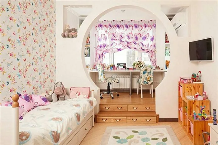 Разграничение комнаты для родителей и ребенка - Разграничение комнаты с помощью перегородок