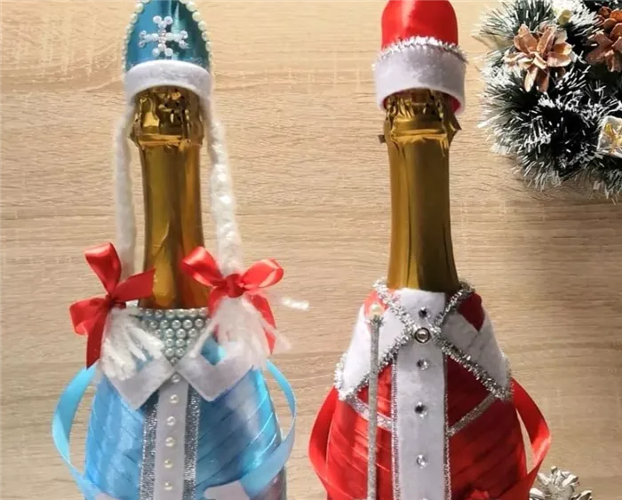 Как красиво украсить бутылку шампанского своими руками на большой праздник 2022 года