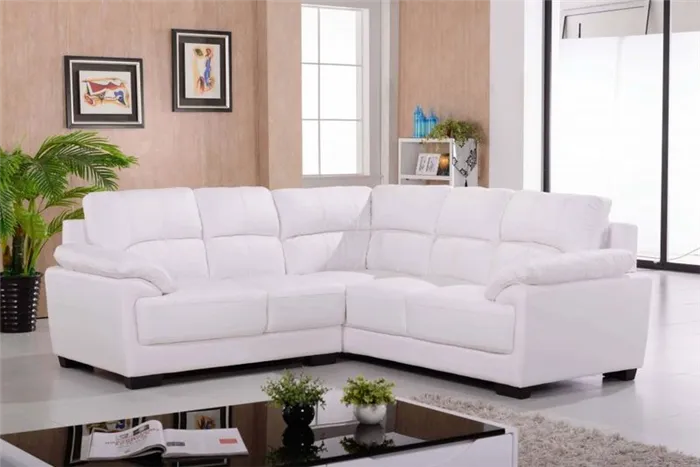 Угловой белый диван