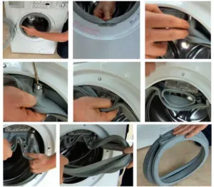 Снимаем манжету люка стиральной машины