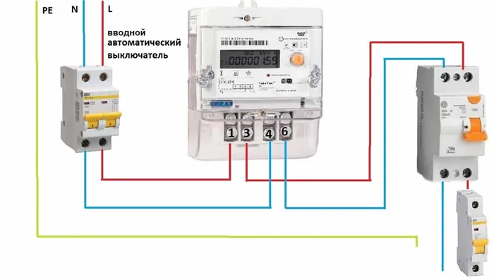 Схема подключения однофазного электросчетчика