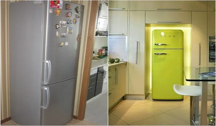 Нельзя устанавливать холодильник вплотную к стене или другим предметам мебели / Фото: Pinterest