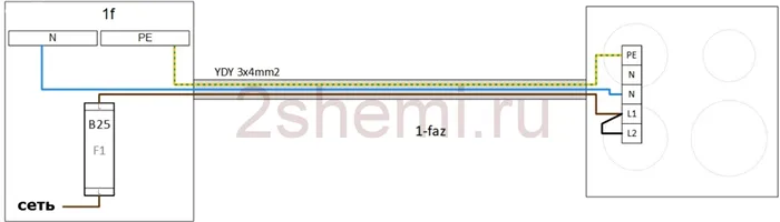 Схема подключения индукционной плиты к сетям 220В или 380В