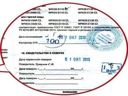 Технический паспорт водомера