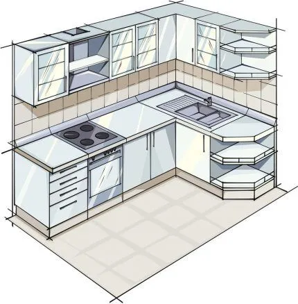 Перепланировка кухонного помещения