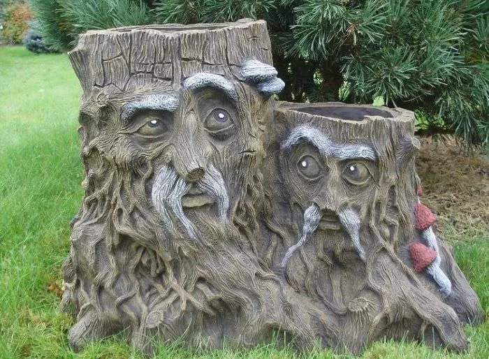 Садовая скульптура из дерева своими руками