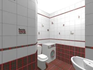 3Д проект ванной комнаты 1