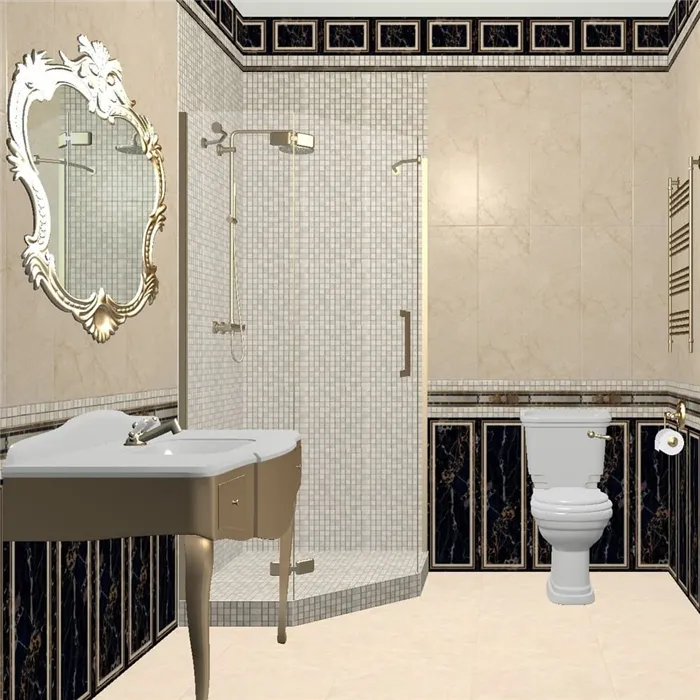 3Д проект ванной комнаты 2