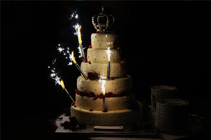 Торт со свечами фейерверками | Интернет-магазин пиротехники Питер Салют