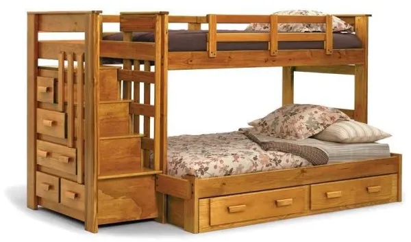 Двухуровневые кровати для детей можно сделать из дерева