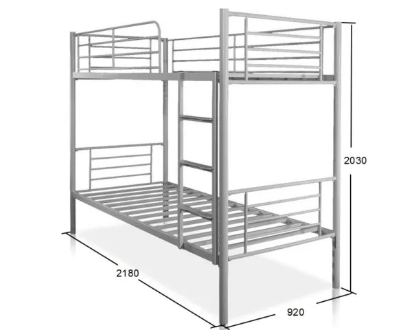 Схема металлической двухъярусной кровати