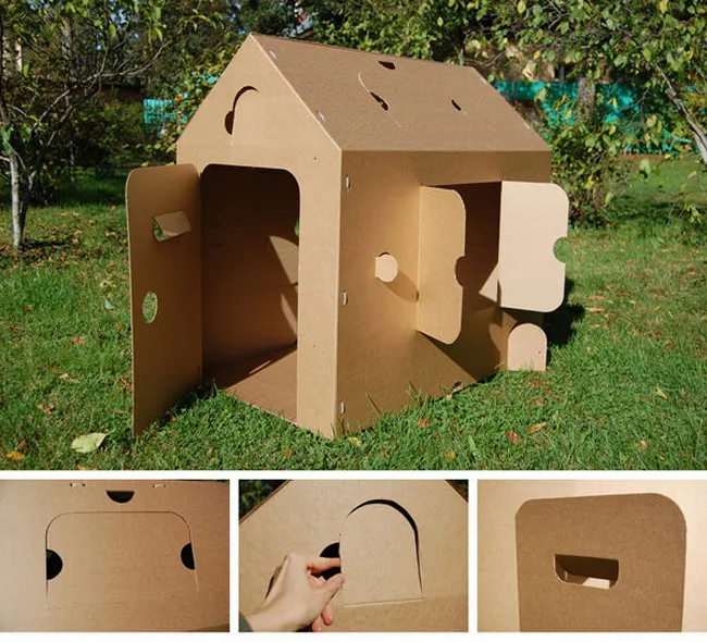 дом для собаки из коробки