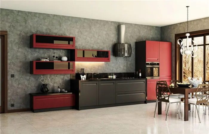 Фото стильного кухонного гарнитура с деревянными фасадами