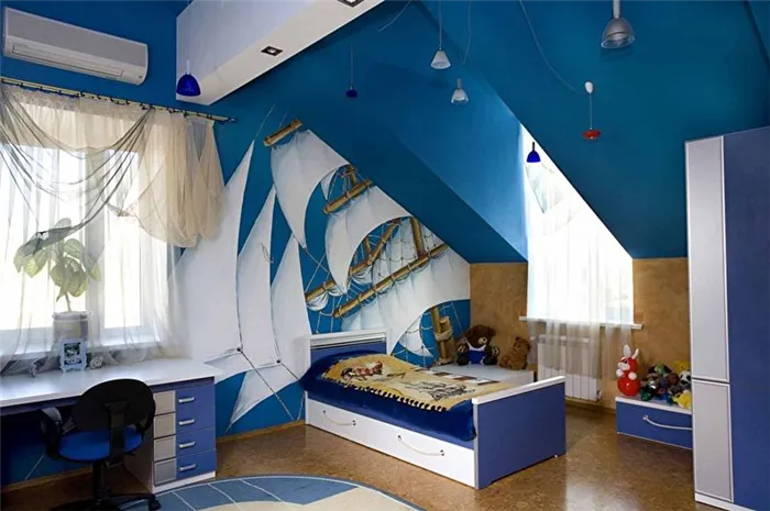 С какими цветами сочетается синий - Дизайн детской комнаты