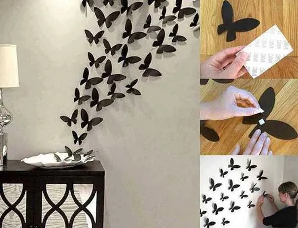 Как сделать бабочки на стену своими руками