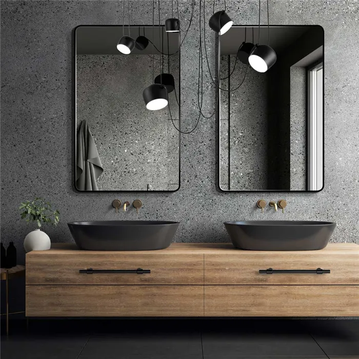 Обустройство ванной комнаты двумя зеркалами Billet от GieraDesign.