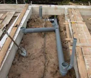 Прокладка труб для водопроводных сетей бани