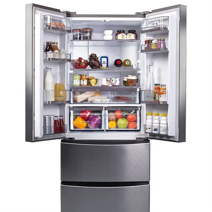Модель трехкамерного холодильника Канди с основным отделением с двумя распашными дверцами