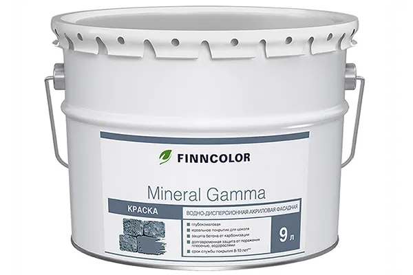 Пример качества – фасадная краска Finncolor Minerall gamma. Она показывает отличные результаты в противостоянии любым погодным условиям, а также выступает в качестве защиты от биологических загрязнений – плесени, грибка и водорослей