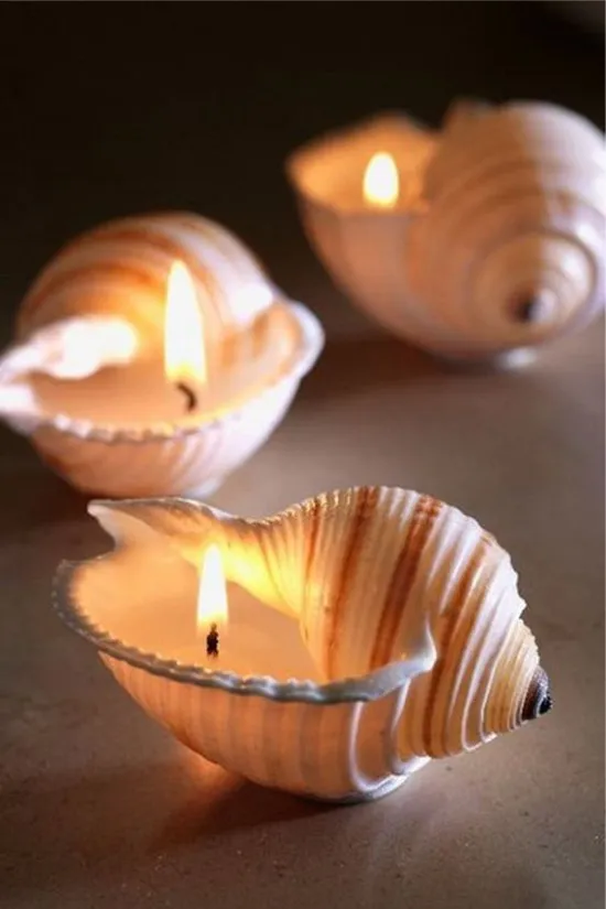 Мини-свечи из ракушек