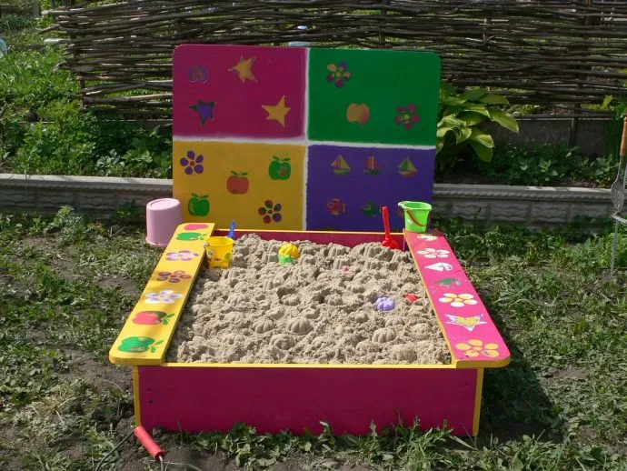 площадка с песком для детей на даче своими руками