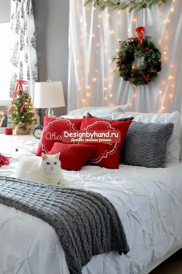 30 новогодних и рождественских идей для декора спальни