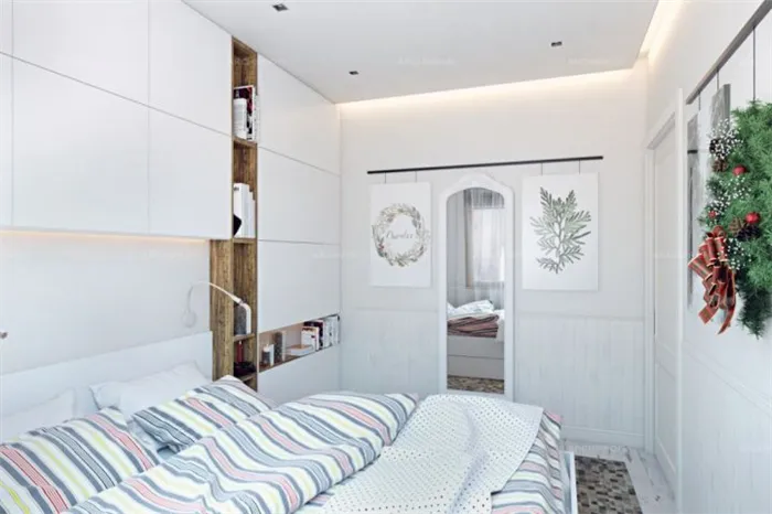 Маленькая белая спальня - решение для небольшой комнаты