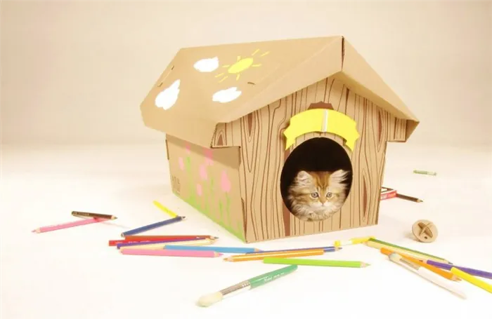 Изготовление домика для кошки