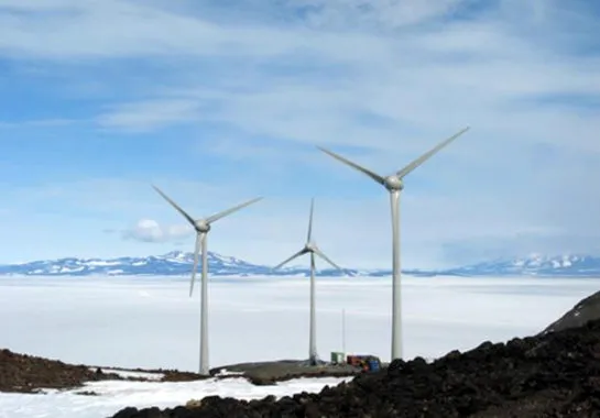 Ветровая электростанция на острове Роса в Антарктиде