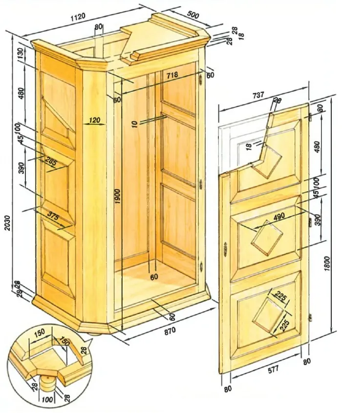 Деревянный шкаф своими руками