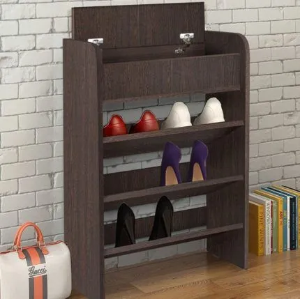 Деревянный мини-шкаф для обуви и шапок