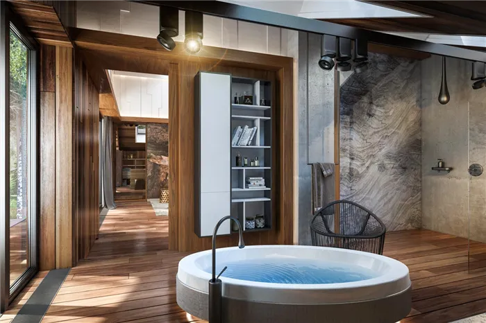 Фото № 6: Дизайн ванной комнаты с джакузи: советы по выбору и 15 стильных вариантов