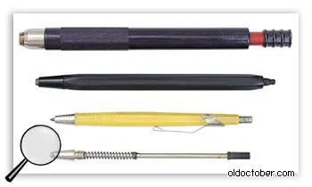 Цанговый карандаши с разным размером грифеля.