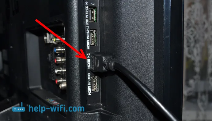 Подключение HDMI кабеля к телевизору LG